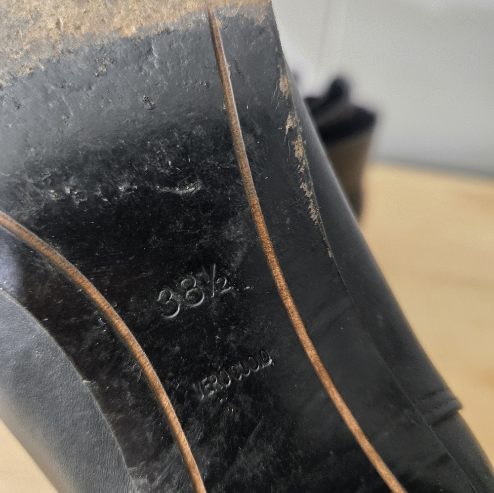 Alexander Wang Anja Black Leather Boots Womens Sz 8.5 Block Heel Buckle Closure. - Picture 11 of 14